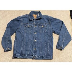 Original Windbreaker Brand Mens Large-Tall button Denim Jean Trucker Jacket VTG